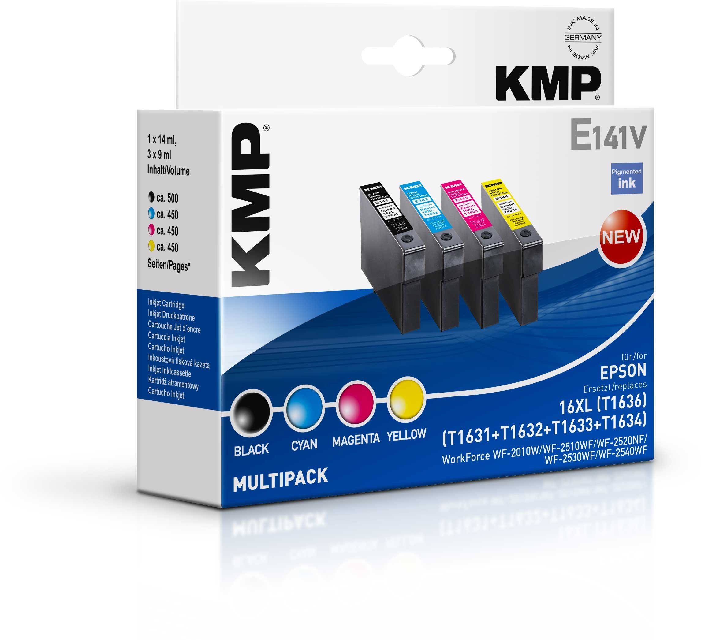 KMP E141V - Inktcartridge - Kleur - 4 stuks
