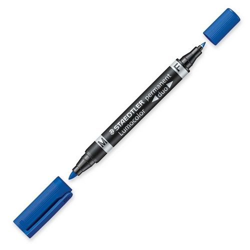 Staedtler Lumocolor Duo - Zwart, Blauw - Permanente Markers