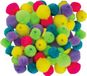 Merkloos Pompons met buisje - 100x - gekleurd - 15-20 mm - hobby/knutsel materialen