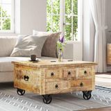 Maison Exclusive - Table basse en manguier brut, 70x70x40 cm