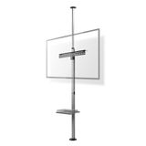 Nedis Support TV - Pied de sol au plafond - 37-70" - 30kg - Inclinable et pivotant - Noir/Argent