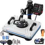 Vevor Warmtepers Transferpers 12x15 Sublimatie Printer Digitaal 10 In 1 Wit Hittepers