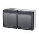 Hermes Dubbel luchtdichte aansluiting met 16 A IP44 antraciet GNT 0322-07