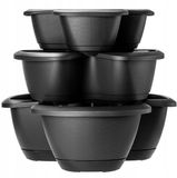 KADAX Tour à plantes, jardin d'herbes vertical en plastique robuste, pot colonne de 28,1 l en 3 variantes de couleur, jardin vertical pour balcon, terrasse, cuisine et jardin (anthracite)