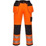 Portwest PW3 Hi-Vis Werkbroek met Holster Pockets T501 - Oranje/Zwart - 42
