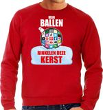 Bellatio Decorations Shoppartners Bv Rinkelende Kerstbal sweater / Kerst trui Mijn ballen rinkelen deze Kerst rood voor heren - Kerstkleding / Christmas outfit M