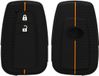 kwmobile coque de clé de voiture pour clé de voiture Toyota à 2 boutons Smart Key - Coque de clé de voiture en silicone - Étui de clé de voiture avec nid d'abeille - Porte-clés en noir / orange