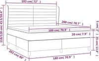 vidaXL Boxspring Bed - 180x200 cm - Lichtgrijs - Fluweel - Stof