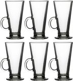 Urban Living Koffie glas - 6x - latte macchiato - met oor - 280 ml - transparant