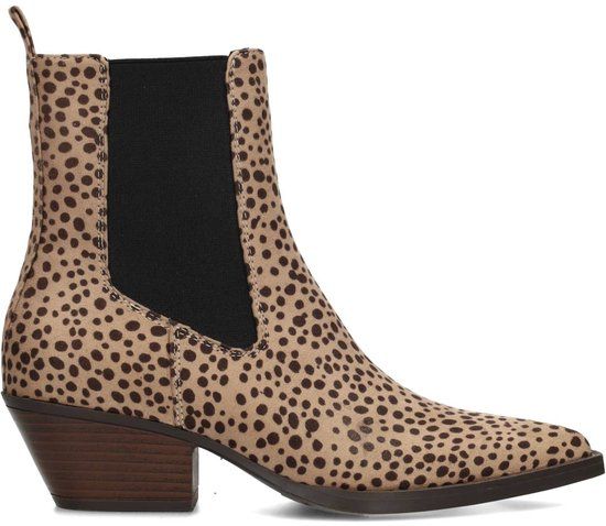 POSH by Poelman CARMEN Dames Laarzen - Beige Met Dierenprint