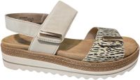 Remonte D0Q59-60 Sandalen Dames Leer Dierenprint Wit Maat 41