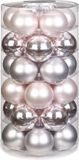 Inge-glas Inge's Christmas Decor Gmbh 60x stuks glazen kerstballen lichtroze 6 cm glans en mat