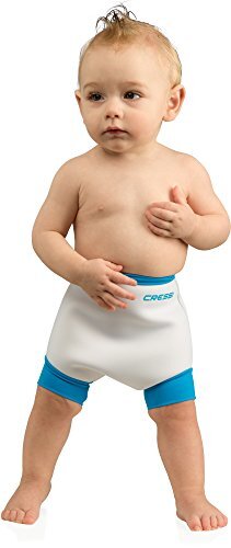 Cressi Kids' Herbruikbare Zwemluier Thermische Zwemkleding, Wit/Lichtblauw, X-Large/12-24 Maanden