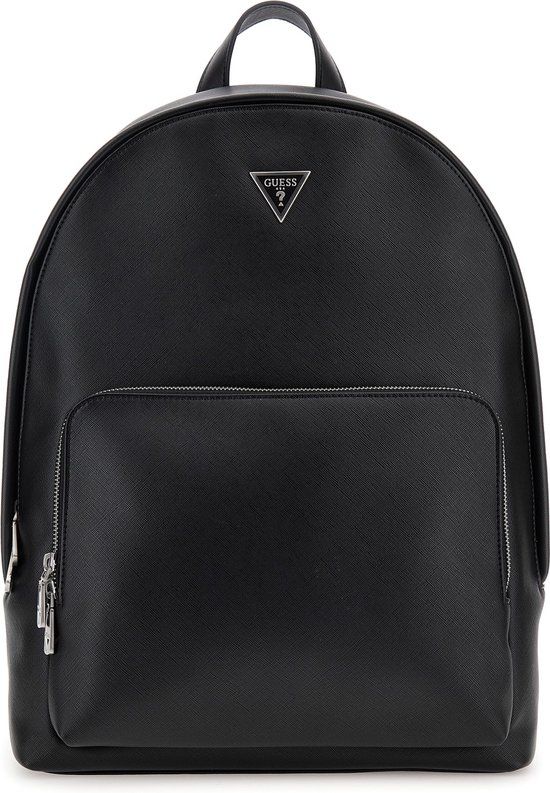 Guess CRTS Saffiano Eco Top Zip Heren Rugzak - Zwart - One Size