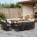 Maison Exclusive - Ensemble de jardin d'extérieur, 11 pièces, avec coussins, noir, en polyrotin