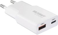 Voltcraft UC-1C1A25W01 USB-oplader 25 W 1x USB-A, 1x USB-C Fast Charge, USB PD 3.0 Wit GaN