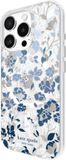 KATE SPADE NEW YORK Housse de protection Compatible avec Apple iPhone 16 Pro MagSafe antimicrobien motif floral, Blanc / Bleu