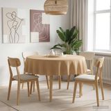 vidaXL Nappe - Ronde - Beige - Ø 140 cm - Polyester