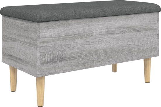 vidaXL Opbergbankje - 82x42x46 cm - Bewerkt Hout - Grijs Sonoma Eikenkleurig