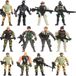 Jouets militaires Figurines d'action - Soldat - 12 pièces - Coloré - 10 cm