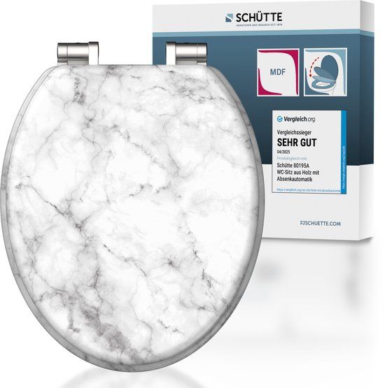 Schütte WC-Bril MARMOR STONE - MDF - Soft Close - Grijs