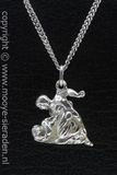 MOOYE ® - Collectie Zilveren Worstelaars ketting hanger
