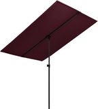 vidaXL Parasol met aluminium paal 180x110 cm bordeauxrood