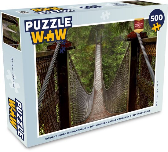 MuchoWow Puzzel Uitzicht vanaf een hangbrug in het noorden van de Canadese stad Vancouver - Legpuzzel - Puzzel 500 stukjes