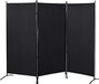 HOMCOM Paravent 253x182 cm ruimteverdeler opvouwbaar voor woonkamer zwart | 3-delig, ruimtescheider, scheidingswand, privacy scherm, stellingwand