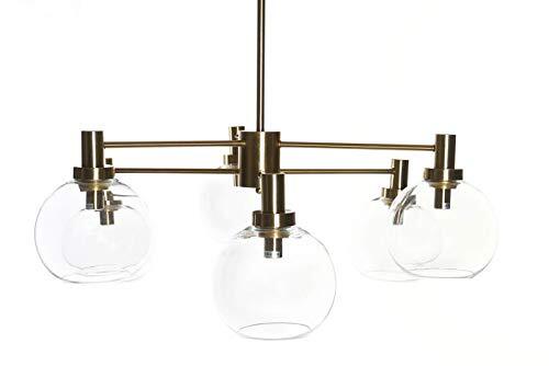 DRW plafondlamp van metaal en glazen bollen in goud 90 x 90 x 135 cm