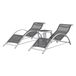 In And OutdoorMatch And OutdoorMatch Thalia - 3-delig - 2 ligbedden, 1 tafel - Grijs en zwart