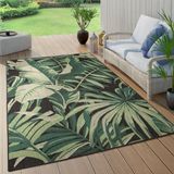 Paco Home Buiten Vloerkleed Rond Palm Jungle Patroon Bloemen Boho Groen 160 cm