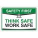 V Safety Think Safe Work Safe 300 x 200 mm - 3mm aluminium composiet veiligheidsteken