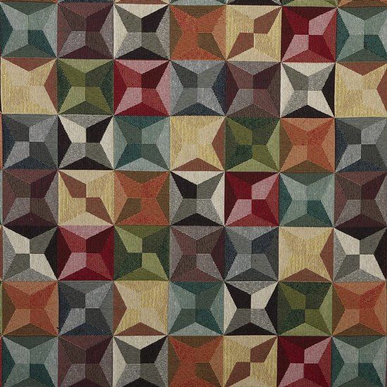 Kt KILOtela - Meubelstof, meubelstof, jacquard wandtapijt, decoratieve stof, modeaccessoires, tafelkleed, gordijn, decoratief item, 100 cm lengte x 280 cm breedte, sterren, rood, groen, geel, oranje - 1 meter