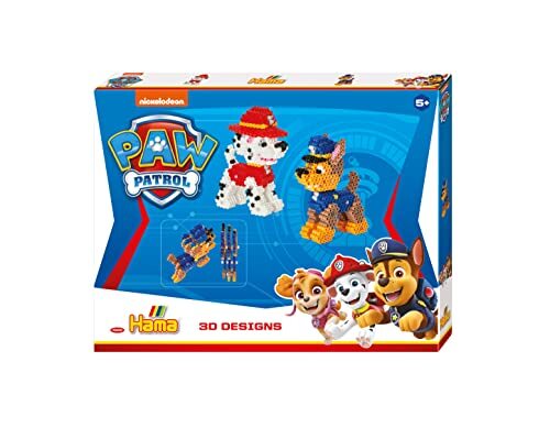 Hama Perlen Paw Patrol, 7920, strijkkralen met grote cadeauset met 3D-motieven, ca. 4000 midi-parels, 5 mm diameter, voor kinderen vanaf 5 jaar, meerkleurig