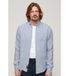 Superdry M4010696A Studios overhemd blauw linnen lange mouwen casual heren