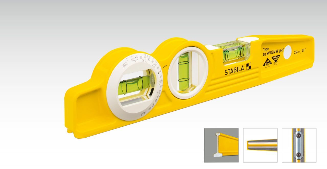 STABILA Type 81 SV REM W360 Torpedo Spirit Level - Geel
