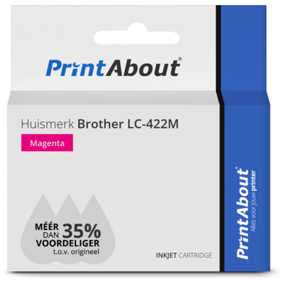 PrintAbout Huismerk Brother LC-422M Inktcartridge Magenta