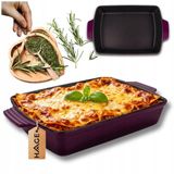 Hage Fonte Ovenschaal met Handgrepen - Émail Braadslede - 3.5 Liter - Aubergine Kleur
