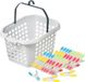 Merkloos / Sans marque Wasknijpers mandje/bakje - wit - met 40x plastic soft grip knijpers