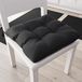 PETTI Artigiani Italiani - Set van 6 Keukenstoelkussens van Katoen met Linten, Zwart, 100% Made in Italy