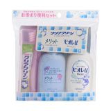 Kao Clear Clean Ensemble de soins bucco-dentaires et de bain de voyage 4 pièces