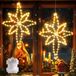 SURIGHT Inklapbare kerststerren 118 LED warm witte - Set van 2 - 58 cm grote ster raamdecoratie met batterij timer haak - Kamers