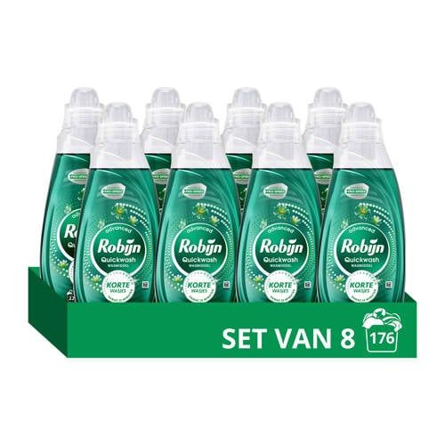 Robijn Advanced Quickwash Vloeibaar Wasmiddel - Spring Blossom - voor korte wasprogramma's - 8 x 22 wasbeurten - Voordeelverpakking