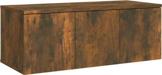 vidaXL Tv-meubel 80x34x30 cm bewerkt hout gerookt eikenkleurig