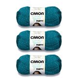Caron Simply Soft Party Teal Sparkle Garen - 3 Pack van 85g/3oz - Acryl - 4 Medium (Worsted) - 160 Yards - Breien, Haken & Ambachten