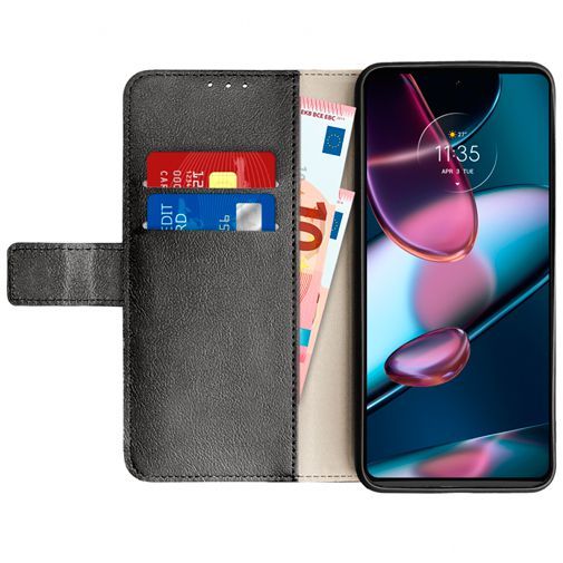 Just in Case PU Leather Book Case Black Motorola Edge 30 Pro