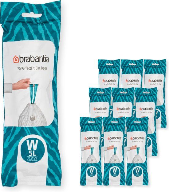Brabantia PerfectFit Vuilniszakken - 5 l - Code W - 200 stuks