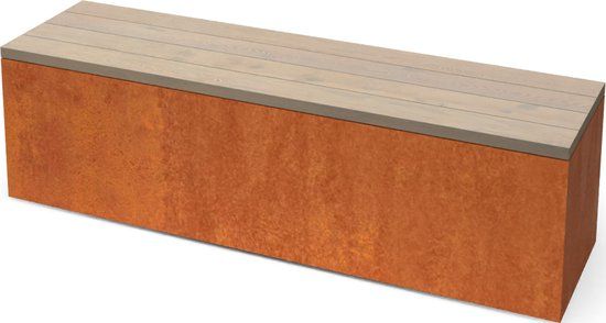 Geroba ModenaC2 Tuinbank 3-zits Hout/Staal Cortesntaal / Roest