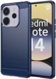 Techsuit Hoesje geschikt voor Xiaomi Redmi Note 14 4G 164.8mm - Carbon Silicone Back Cover - Blauw